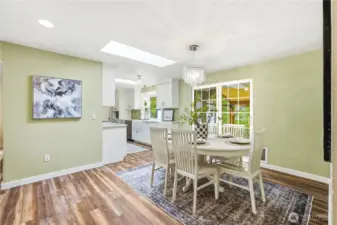 Dining room is off of the kitchen and large living room, great for entertaining