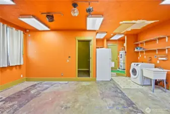 Converted garage, imagine the possibilities here, or convert back to the garage, you decide!