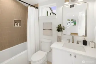 Full bath on the upper level