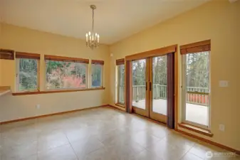Dining room with access to deck.