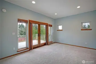Primary Bedroom with new carpet.