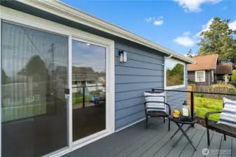 Sliding glass door to step out on to your brand new deck