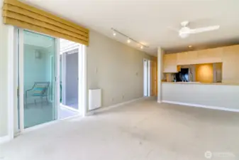 Two sliding doors leading out to private deck