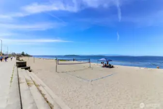 Alki Beach, ready for volleyball