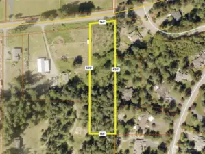 Overhead view with approximate boundaries in yellow.