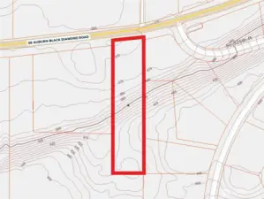 Overhead view with approximate boundaries in red.
