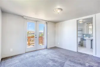 Primary suite with slider to view deck