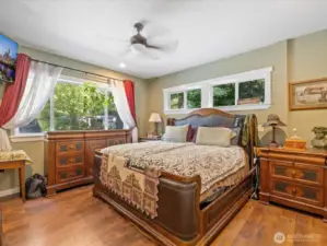 Spacious bedroom with walk-in closet.