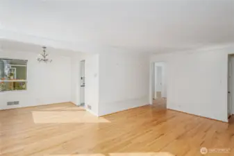 Living room looking towards the Dining Room and Door to the kitchen