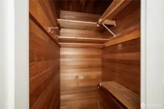Fully lined Cedar Closet -