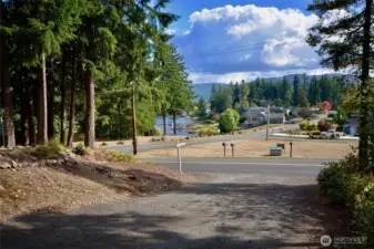 You can see Lawrence Lake from the front drive.