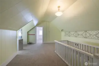 Large upstairs space leads to second bedroom
