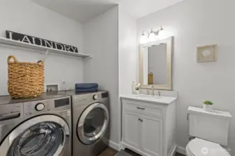 Laundry Room & half bath conveniently located on the main floor