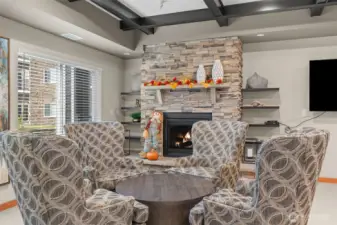 Common area fireplace