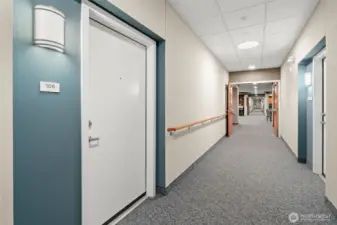 Hallway to unit