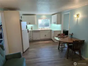 The kitchen and dining area.