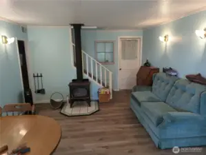 Sit by the cozy wood stove.