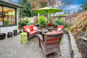 Patio looking in toward the living room window.