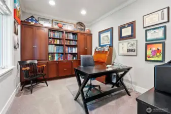 Quiet office off of the entry.