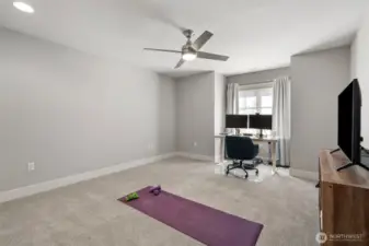 4th bedroom on upper level - all bedrooms enjoy oversized closets and plenty of natural light.