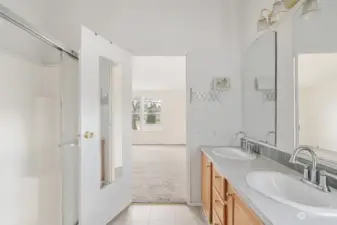 Separate shower in primary bath