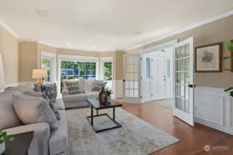 French Doors make this space formal and functional