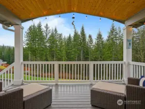 Covered Deck Overlooking Tree Line