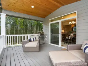 Covered Deck Overlooking Tree Line