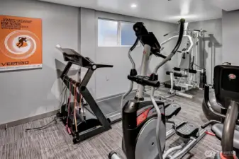 Fitness room in the lower level for building occupants.