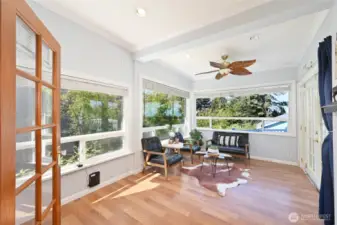 From dining to sunroom, bedroom or office - and onto the main floor deck