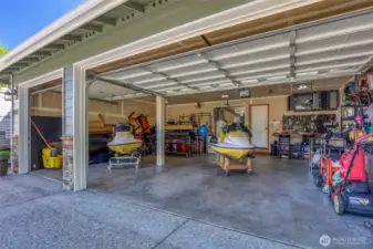 Three car garage with shop space