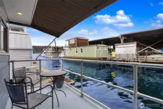 Waterway view from the aft deck.