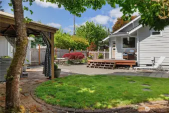 Photos do not do this special space justice.  Extremely private back yard with hot tub and gazebo included.