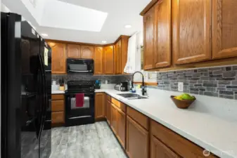 Updated kitchen cabinets and countertops