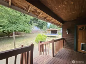 Covered back deck with gas stub