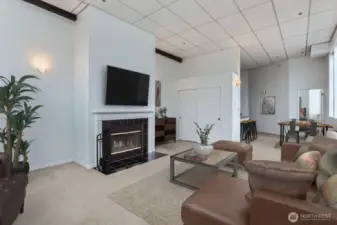 Acoustic tile ceilings. Virtually staged.