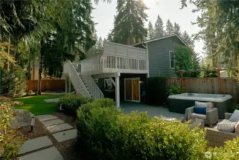 Outdoor oasis with multiple outdoor living spaces.