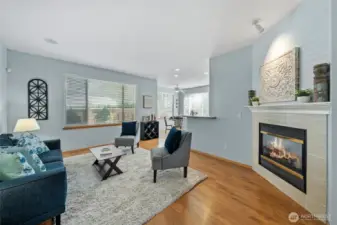 The 2nd living area with natural gas fireplace.