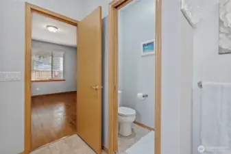 Primary en-suite with separate water closet.