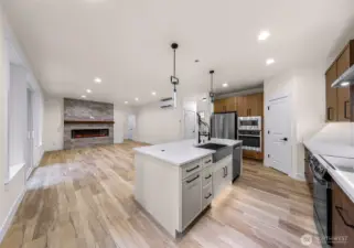 Kitchen With Eating Space Open to Living Room