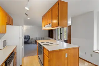 Nice island with additional storage.