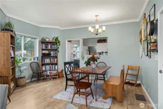 Large double pane vinyl windows are energy efficient and bring lovely light.