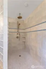 Full tile shower in Primary