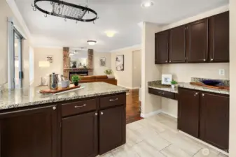 Kitchen looking towards Fireplace Den