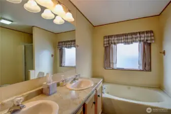 Double Vanities in the primary bathroom