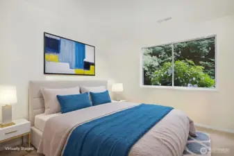 The Fourth Bedroom is on the family room level of the home.  A 3/4 bath directly across the hall.