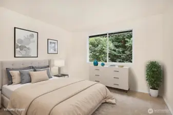 3rd Bedroom on Upper floor.  Is plenty big enough for a full/queen size bed.  Staged as an office