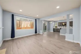 Living room with view to backyard