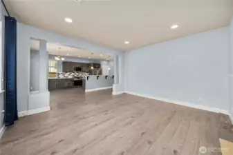 Open concept living and kitchen