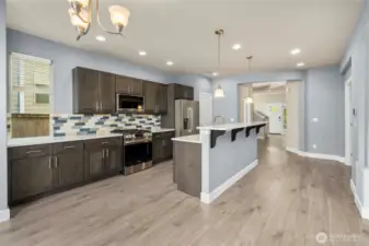 Island seating in kitchen